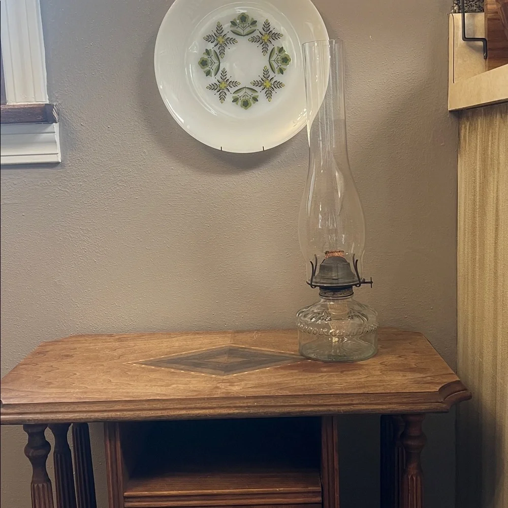 Vintage made in America glass eagle brand hurricane oil lamp